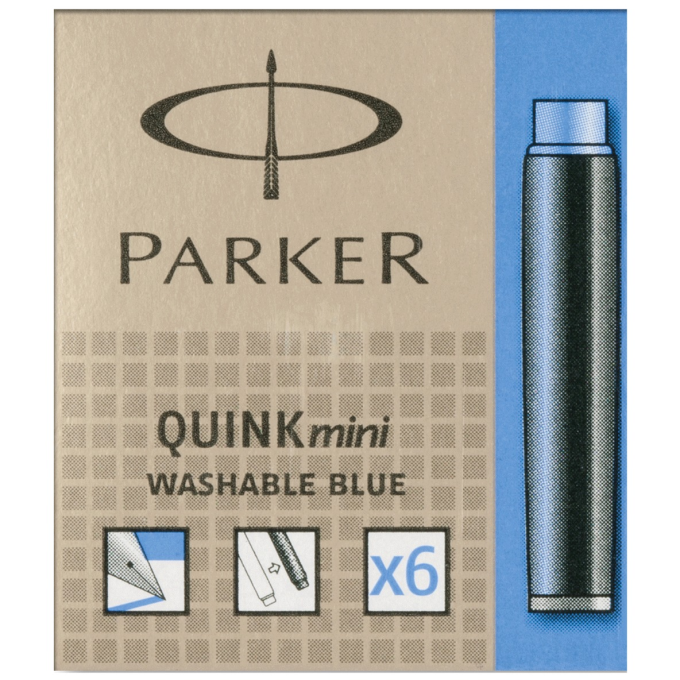 Чернильный мини картридж PARKER ДЛЯ ПЕРЬЕВОЙ РУЧКИ, СИНИЙ S0767240